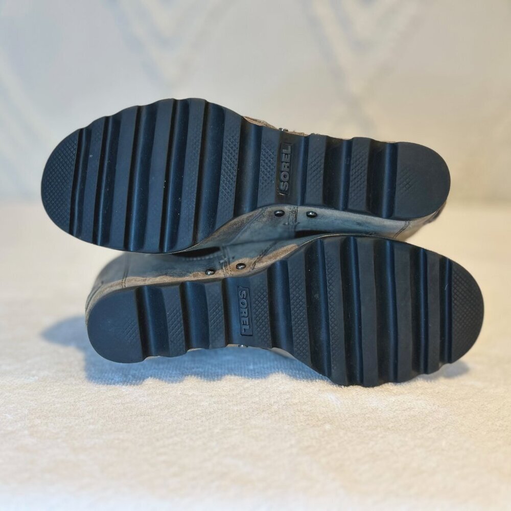 Sorel LEA Wedge WATERPROOF Distressed D/Gray Heel Boot Size 8 $200 - Picture 4 of 7